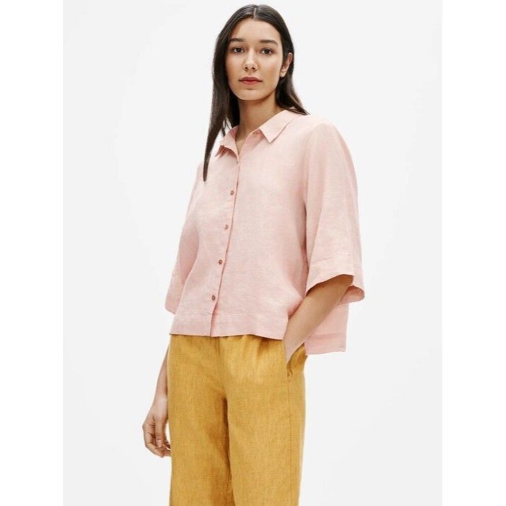 Eileen Fisher Organic Handkerchief Linen Shirt Women's Medium Minimalist Capsule